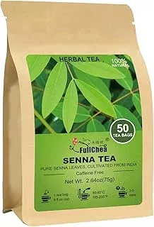 FullChea - Senna Tea, 50 Teabags, 1.5g/bag - Naturally Senna Leaf Tea for Consti